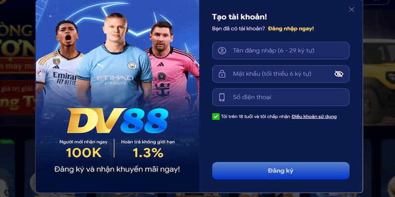 Đăng ký DV88 với hướng dẫn chi tiết